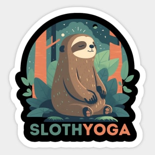 Yoga Graphics Collection Cute Sloth Sticker